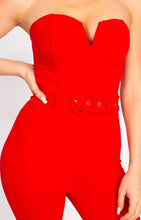 Load image into Gallery viewer, Strapless Solid Color Jump Suit Jump Suits KOU SMALL HOT RED 

