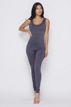 Load image into Gallery viewer, Stretch Tank Jump Suit Jump Suits KOU SMALL GRAY 
