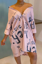Load image into Gallery viewer, Stylish loose button up shirt-dress Plus Size Dress KOU X-LARGE BABY PINK 
